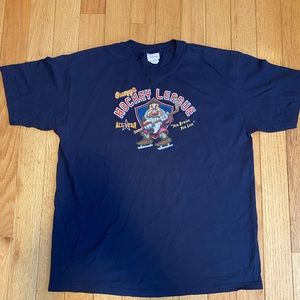 Disney Vintage Navy Blue Shirt Grumpys Hockey League  All-Star Men’s XL